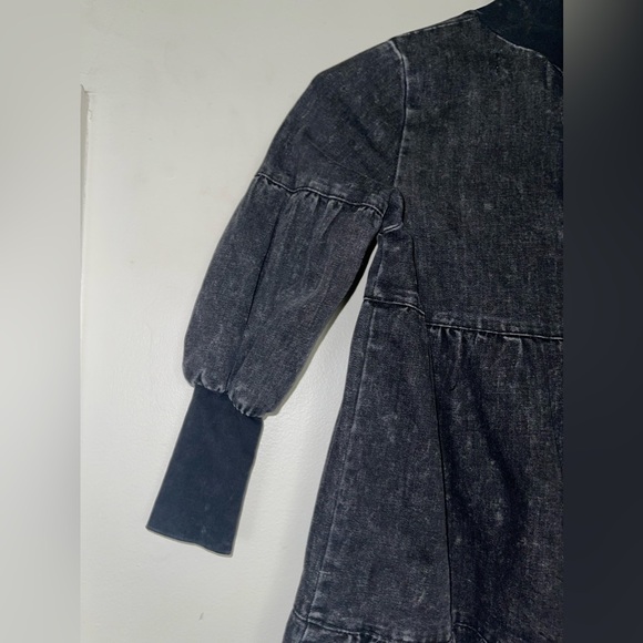 Girls Bishop Balloon Like sleeve Modest Prairie Boho denim Tiered Maxi/Midi - Picture 5 of 5